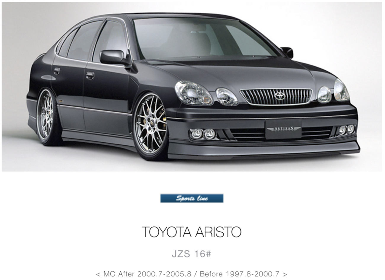 jzs161 アリスト フェンダー(アーティシャンスピリッツ) ARTISAN SPIRITS_エアロ_外装 - JZS161ARISTO.R-Naomix