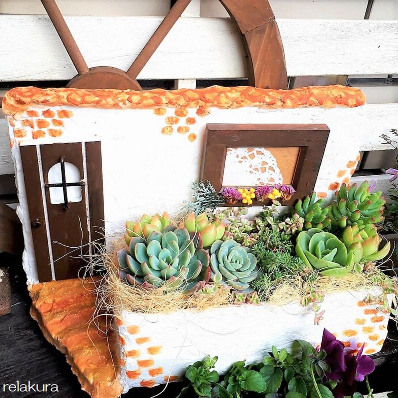 リメイク鉢46☆多肉植物☺︎︎寄せ植え☺︎︎インテリア リメイク鉢 #プラ鉢 #多肉植物 #多肉植物寄せ植え #多肉ちゃん