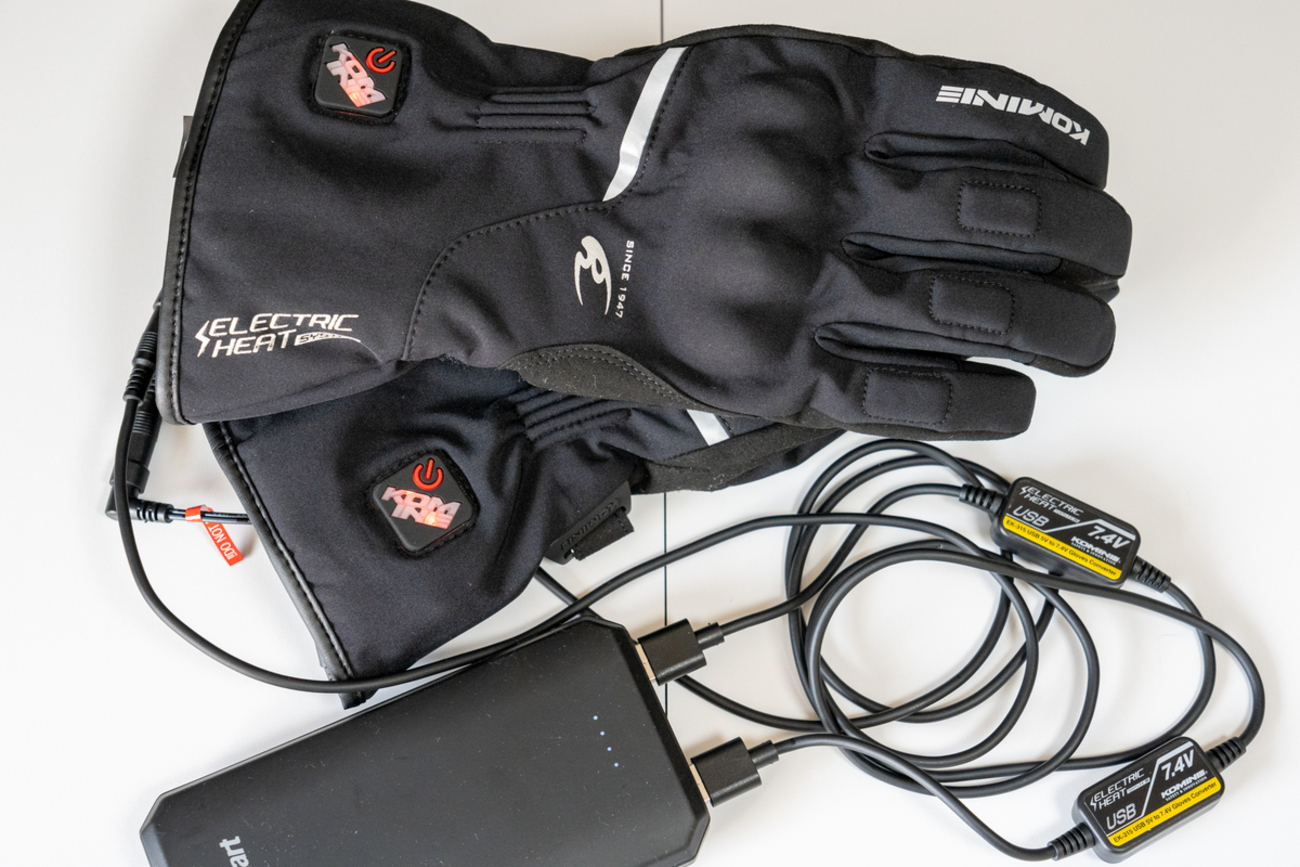 【美品】コミネ EK-217 電熱グローブ XLサイズ★バッテリー・充電器セット コミネ EK-217 グローブ XL バッテリー充電器セット