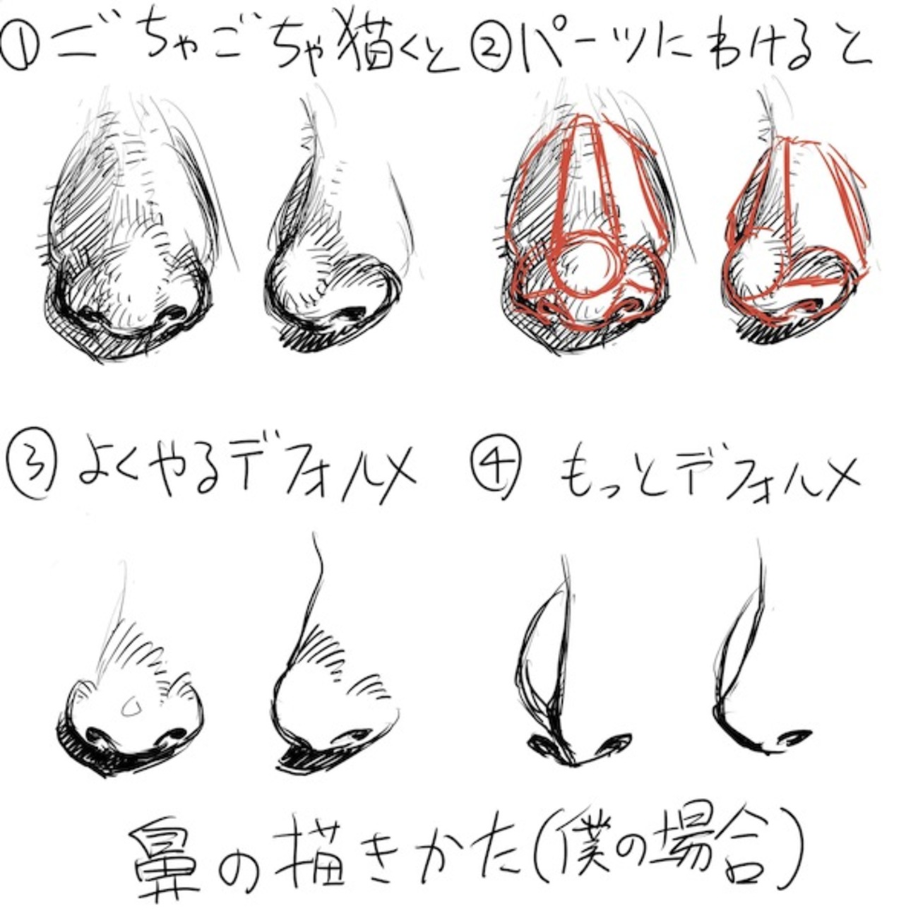 鼻 の 書き方
