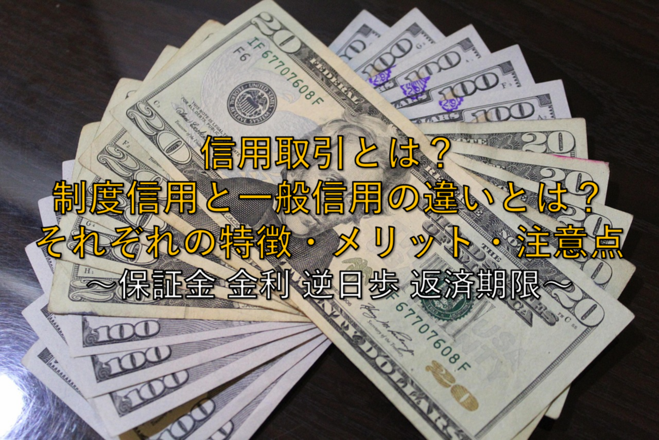 株用語】いまさら聞けない信用取引とは？制度信用と一般信用の違いとは？それぞれの特徴・メリット・注意点 ～保証金 金利 逆日歩 返済期限～ -  社畜から経済的自立（FIRE）を目指す（ToMO Blog）