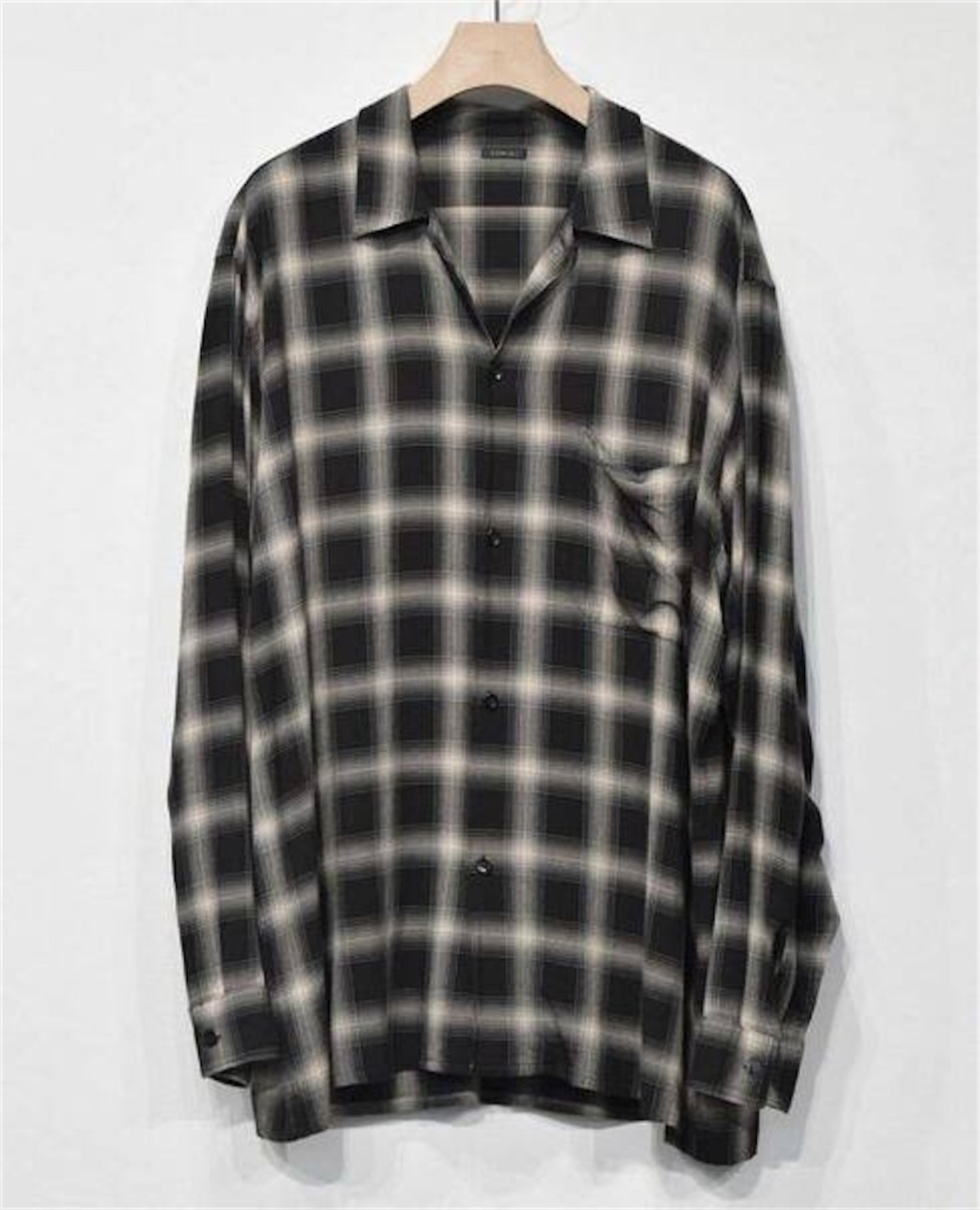 23ss】COMOLIレーヨンチェックオープンカラーシャツ購入 - get ready  