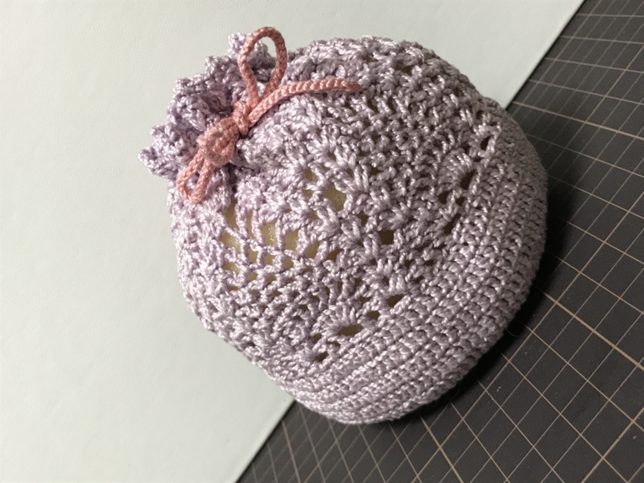 ✴️23日まで　レース編み　大判　ハンドメイド レース編みの巾着 No82 | Handmade Rocca