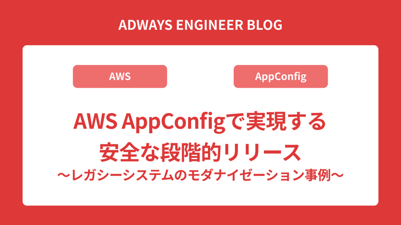 AWS AppConfigで実現する安全な段階的リリース 〜レガシーシステムのモダナイゼーション事例〜