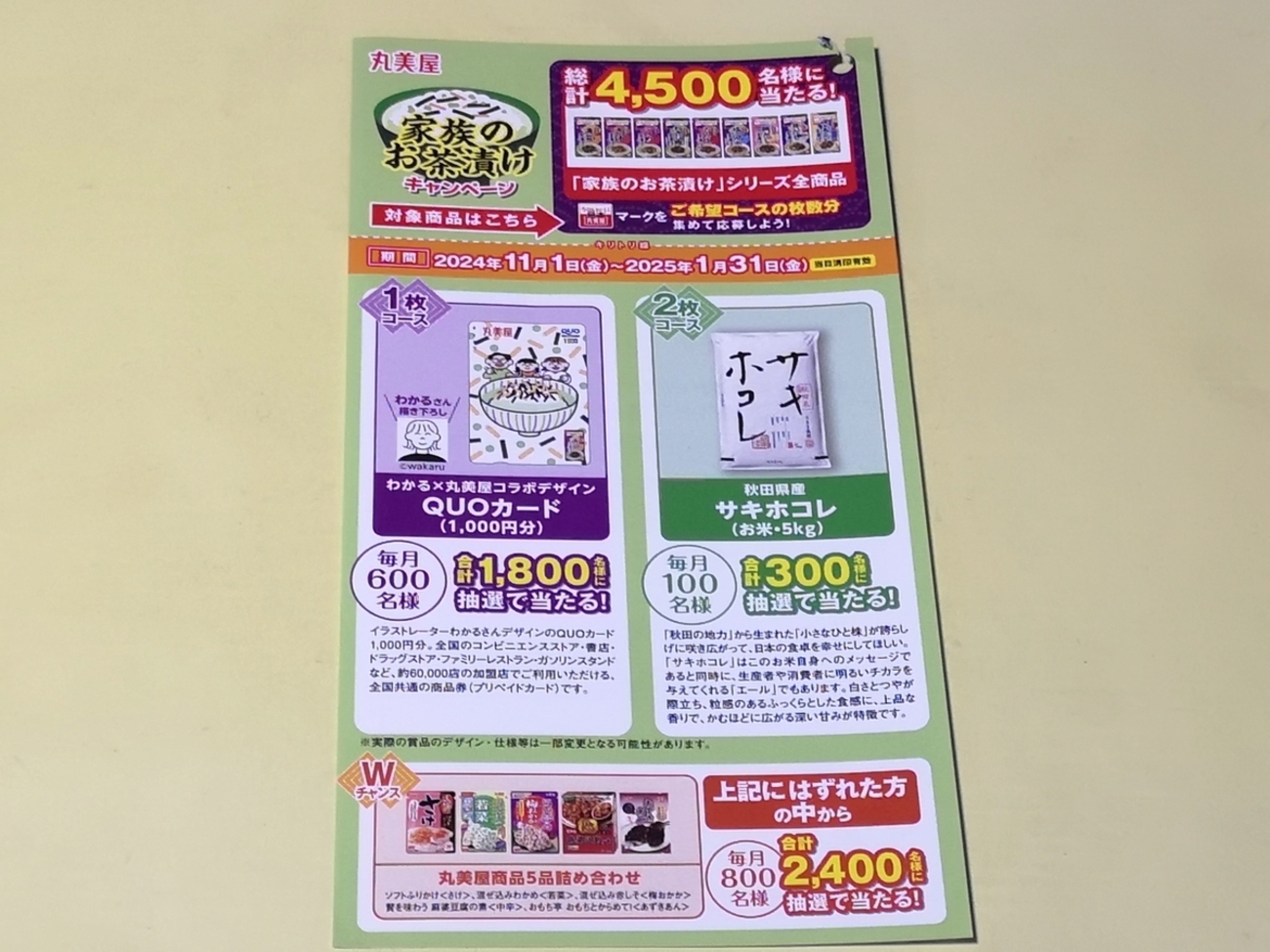 懸賞情報】丸美屋 家族のお茶漬けキャンペーン - 気まぐれ懸賞日和
