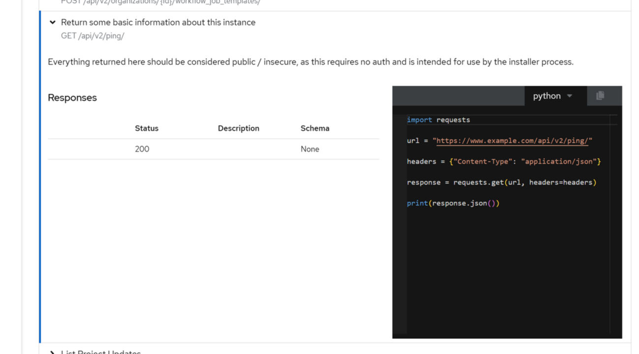 [Ansible/AAP] 各プロダクトへの API による ping や status をまとめて確認できる /api/gateway/v1 ...