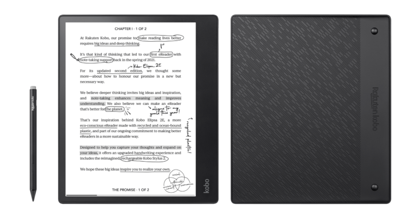 新しくなったスタイラスペン、電子書籍リーダー「Kobo Elipsa 2E 