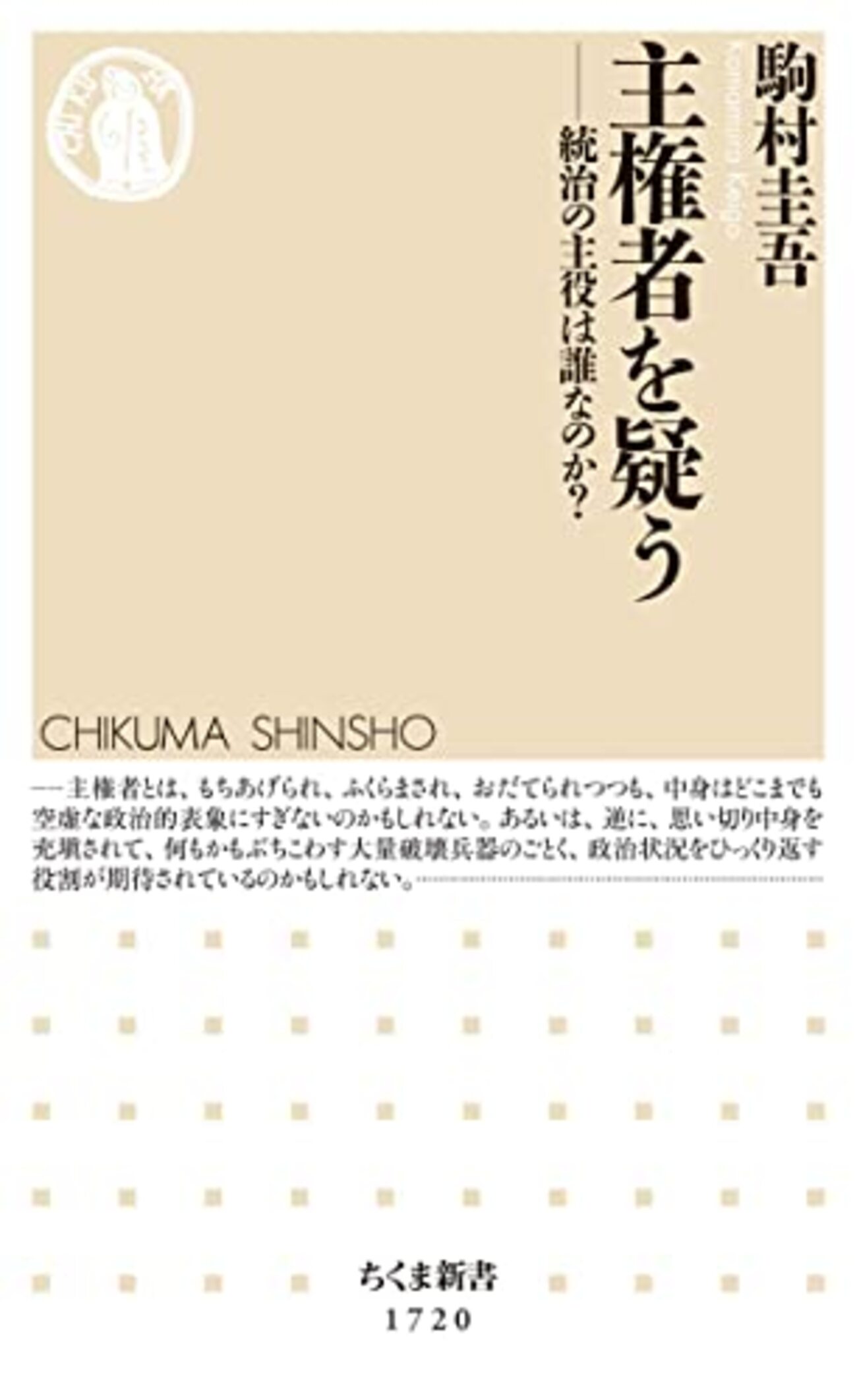 駒村圭吾『主権者を疑う』　なぜ選挙だけでなく市民運動が必要なのかを法の視点から語る - もう本でも読むしかない
