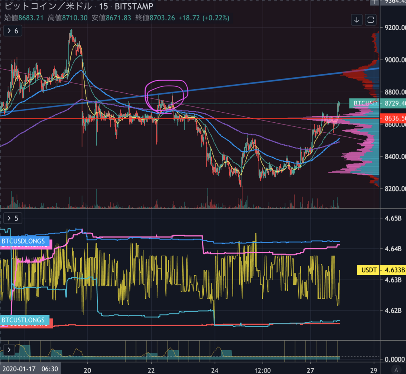 2020年1月27日 年明け後ようやくBTCでもまずまずのトレードができたぬき - たんたん環の仮想通貨NFT