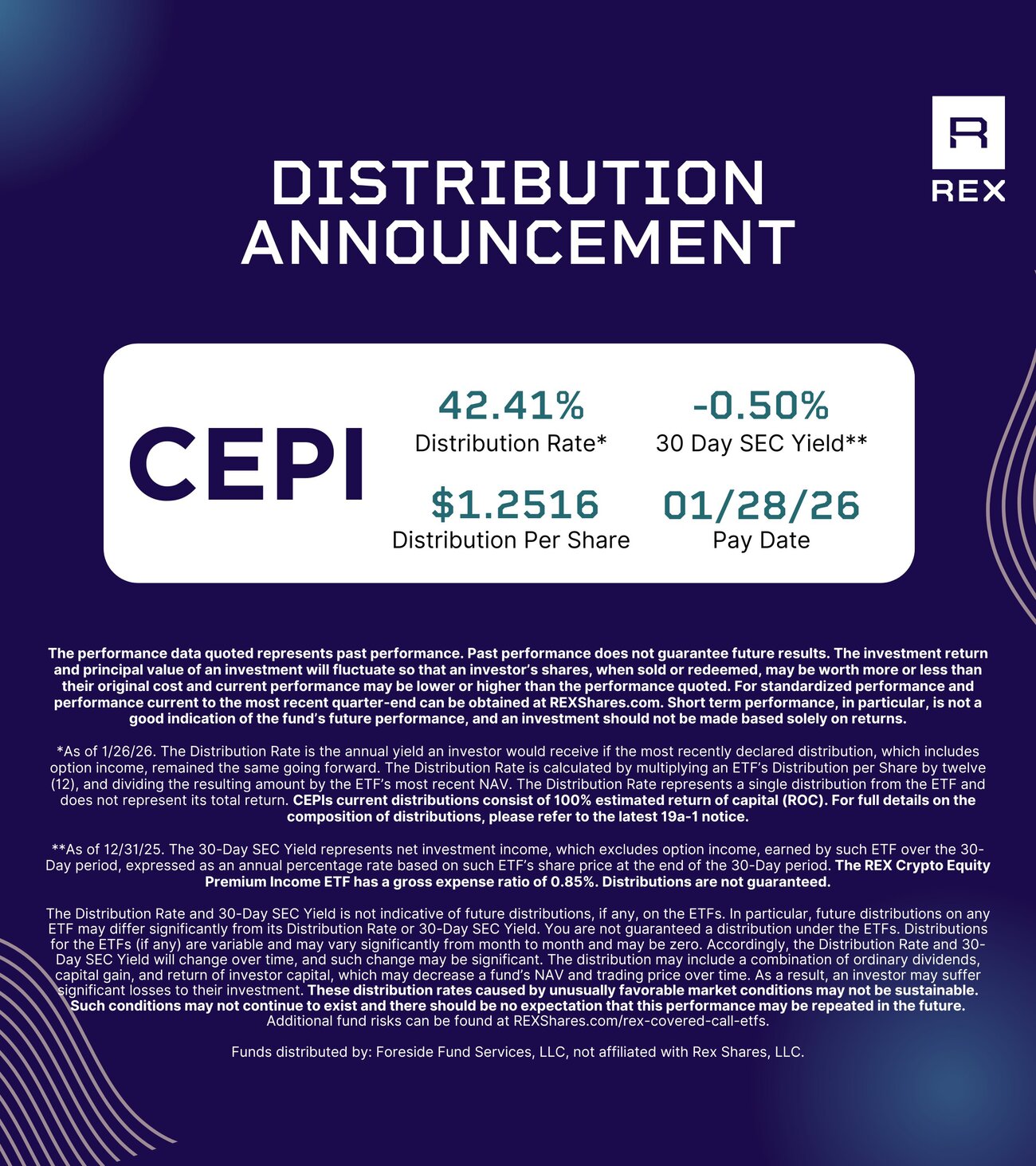 REX Shares社のCEPIと週配当ETFの分配金情報 - 米国GiANTはLean FIRE中!