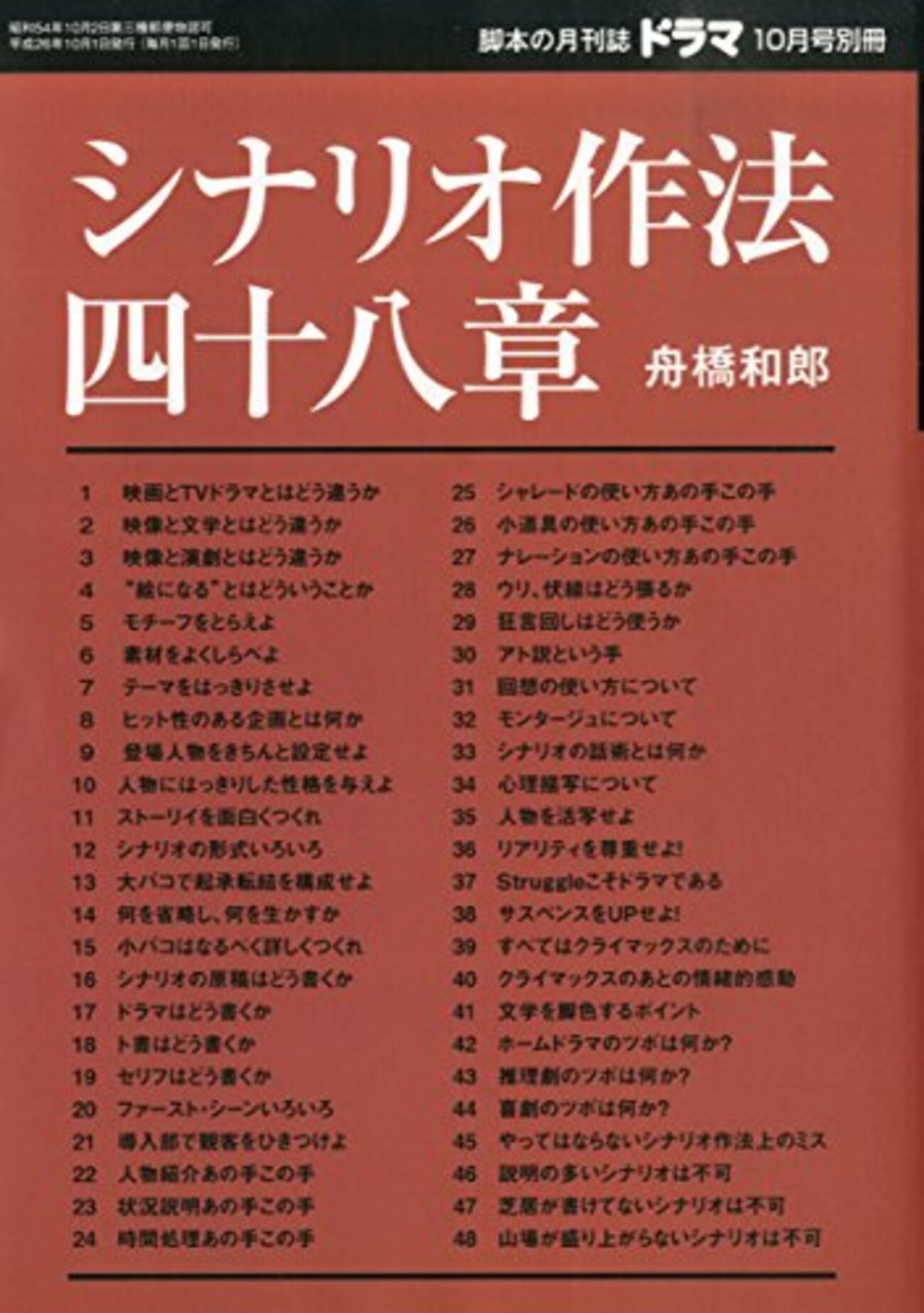 舟橋和郎のシナリオ創作指南書「シナリオ作法四十八章」 - 見て読んで