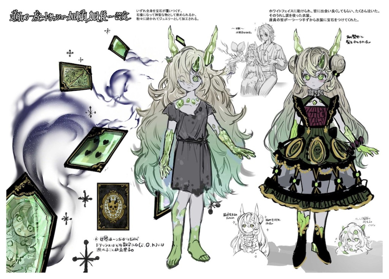 道化の一座 ドリッシュ』の設定画が公開。体が宝石化する体質を持つ 