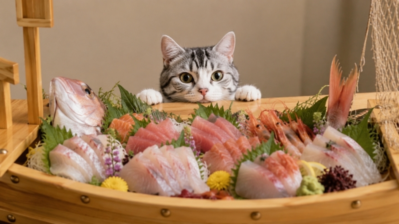 お刺身が食べたい猫