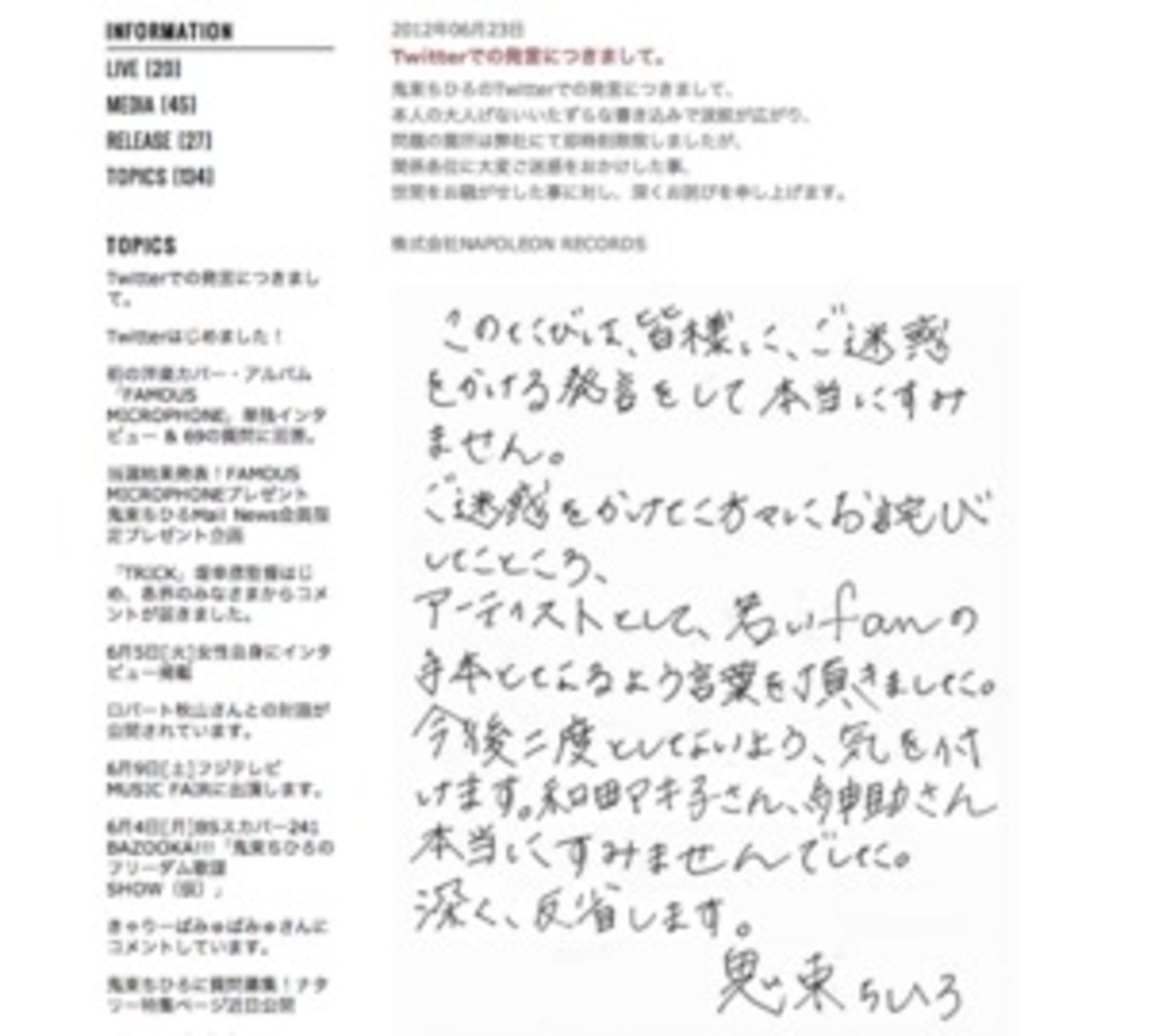 活動歴および当時の関連ビジュアル記録