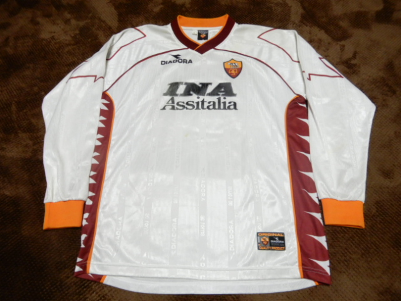 ASローマ 1999-2000 中田英寿 長袖サードユニ 新品未使用タグ付 ローマ(AS Roma)99-00 H ホーム #8 中田英寿(Nakata) - USED