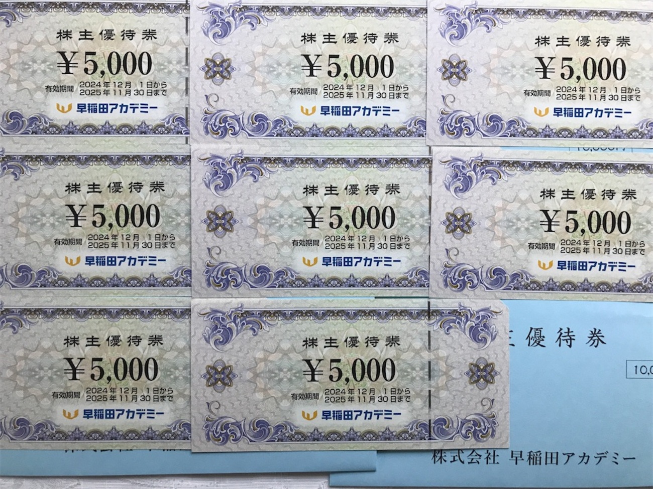 早稲田アカデミー☆株主優待☆1万円分 （☆ 早稲田アカデミー