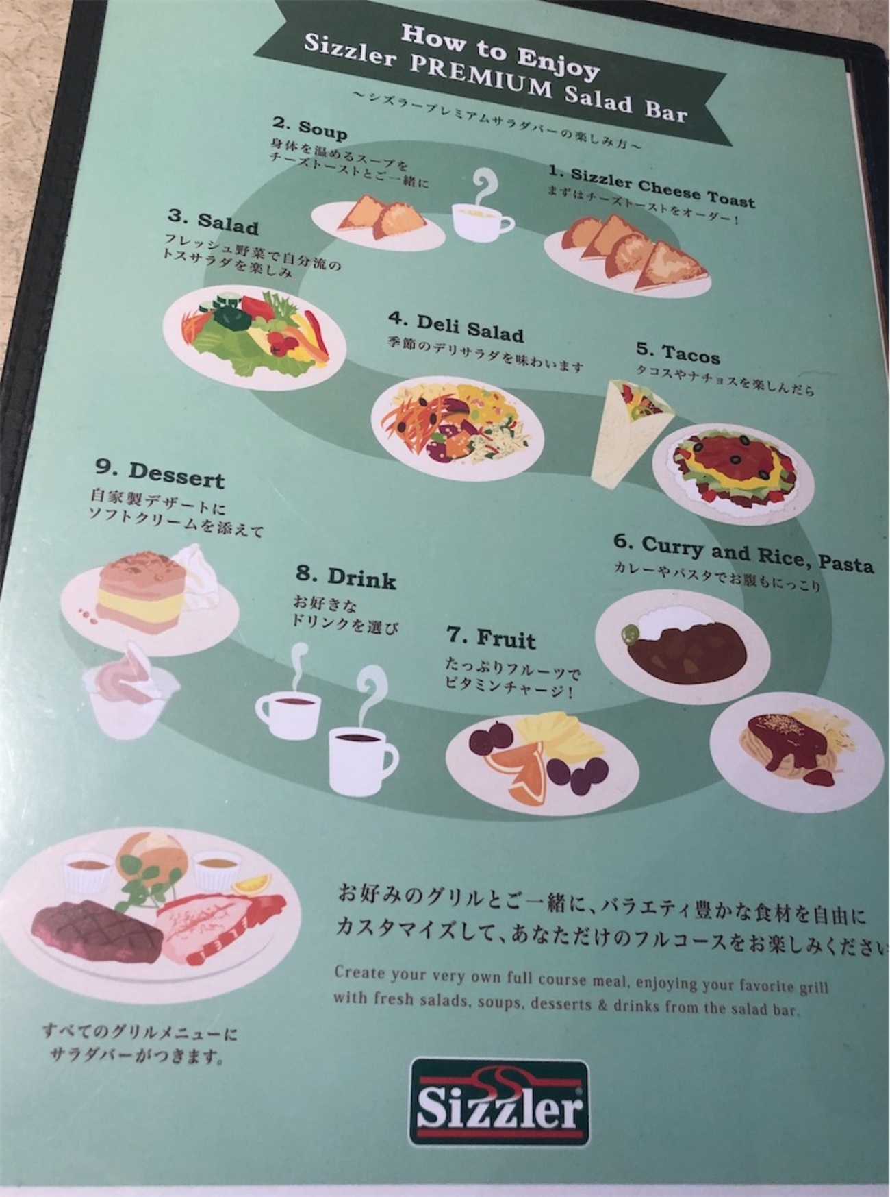 シズラーでお肉とサラダバー - もぐろぐ