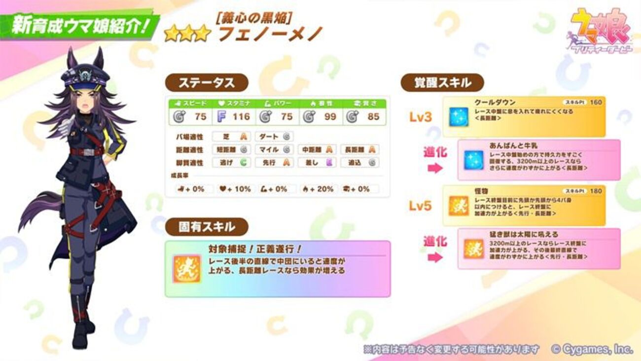 検証アリ】フェノーメノが強いレースと性能を解説【ウマ娘】 - おろぶろぐ