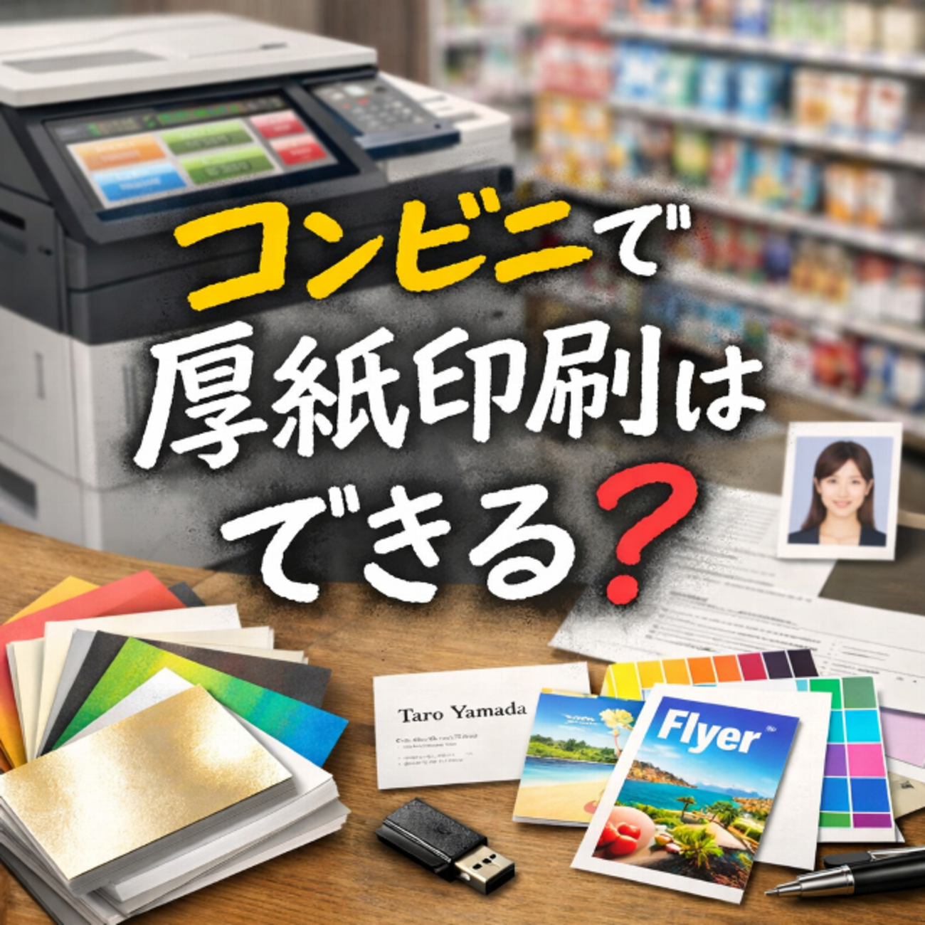 コンビニ 厚紙 印刷