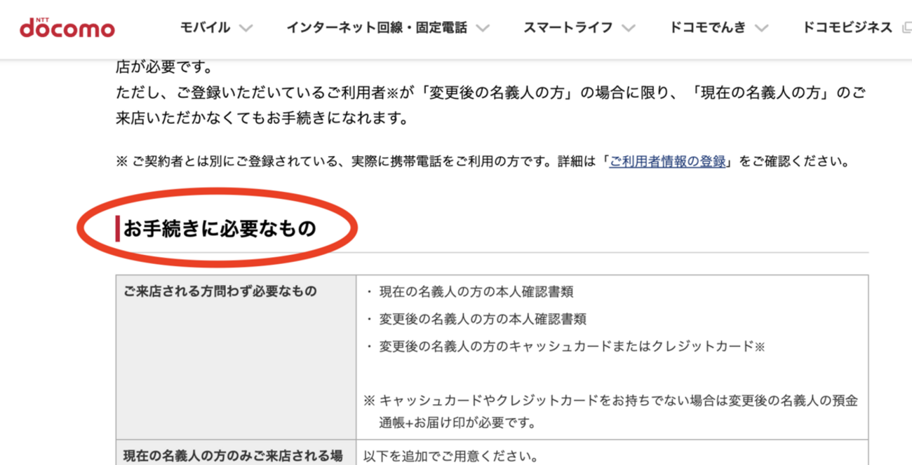 ドコモショップで名義変更をしようとしたら、戸籍謄本が必要ででき
