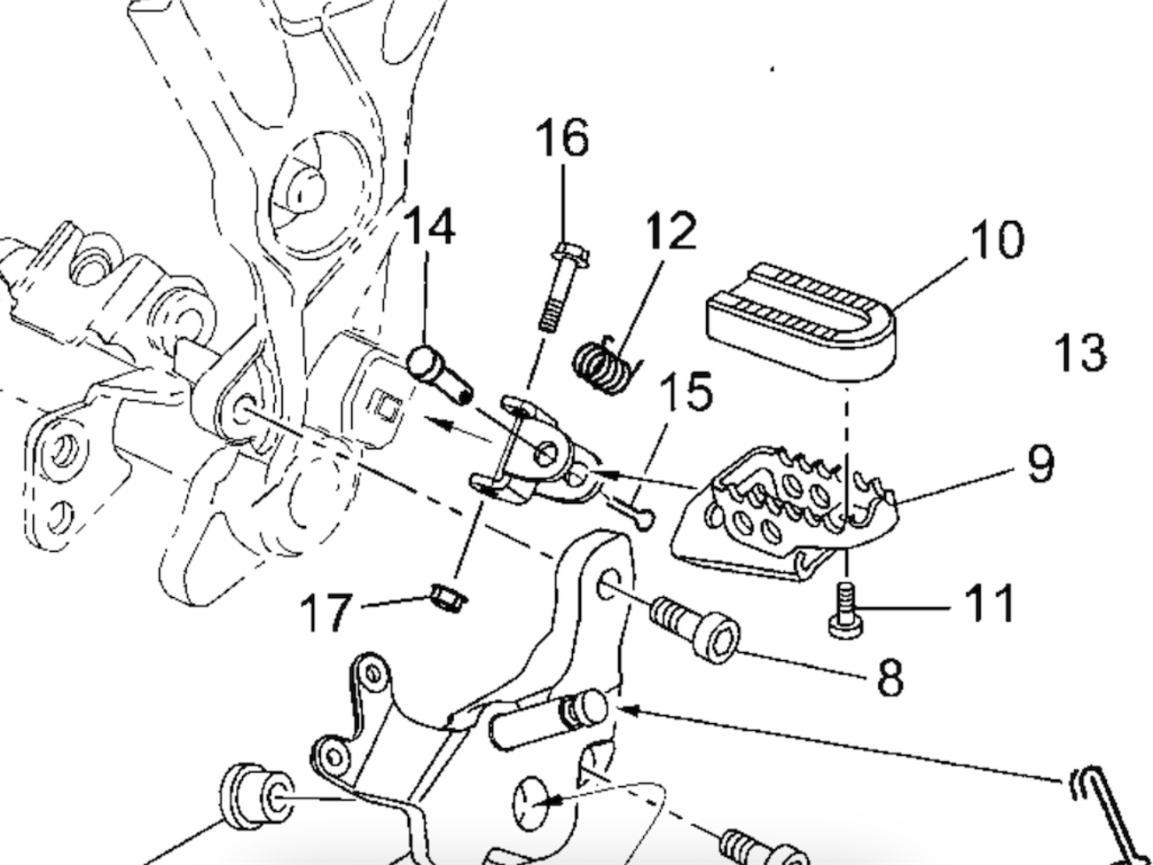 Footpeg Inventor XT 660ZのFoot peg調整した。 - Una strada