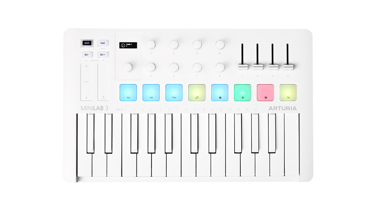 動画映えも最高？ 人気を博した限定カラーが再販！ Arturia MiniLab 3 Alpine White がWeb予約開始