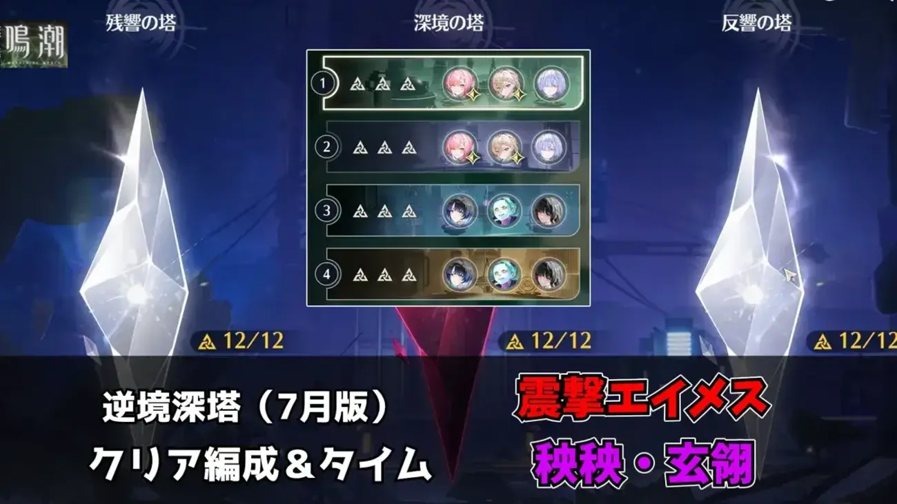 【鳴潮】逆境深塔36マーク達成！今期のクリア編成とクリアタイムまとめ【2026年7月20日更新】