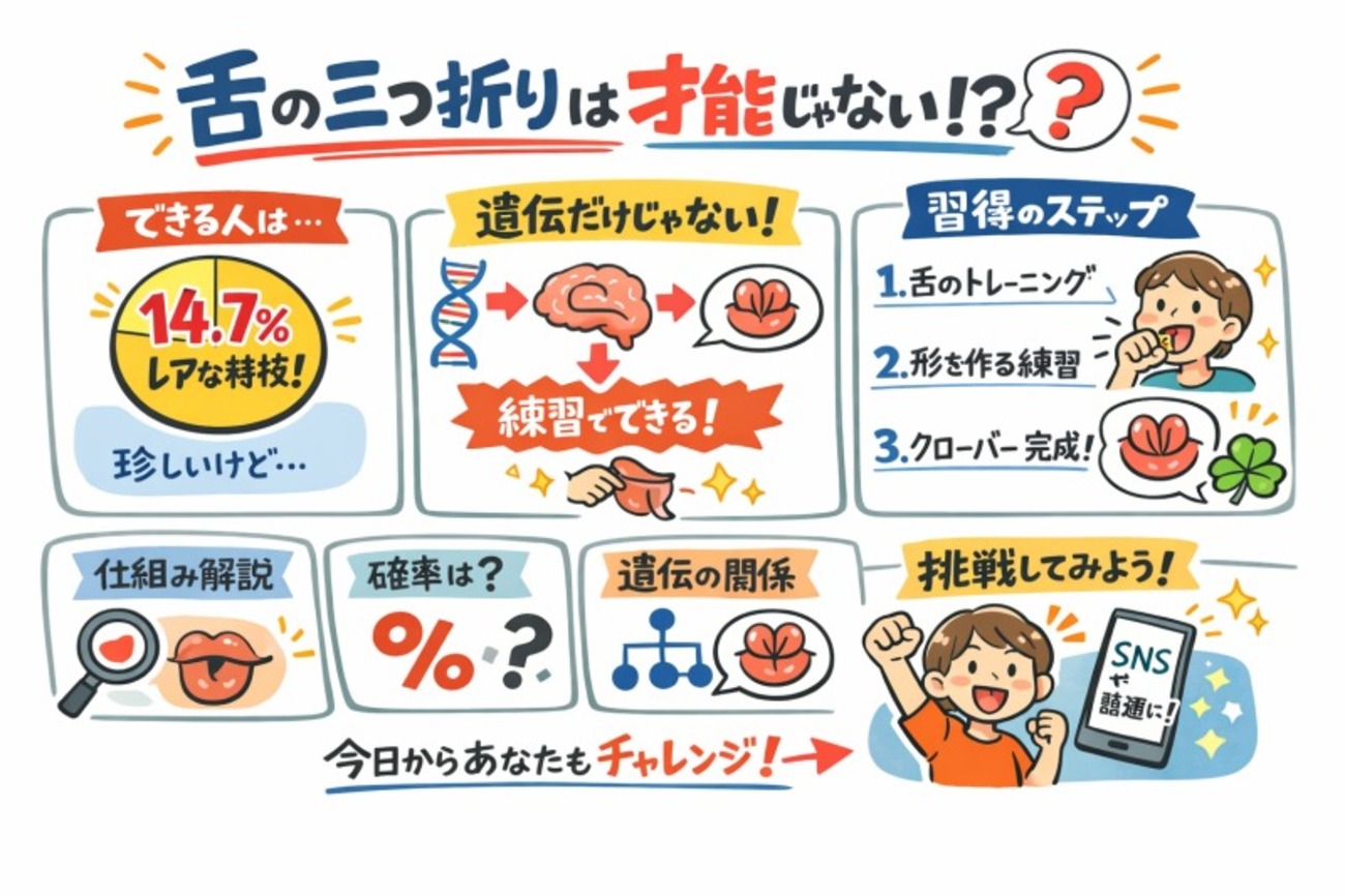 舌の三つ折りは才能じゃない?確率・遺伝・練習法を徹底解説 - oyakudachi’s diary