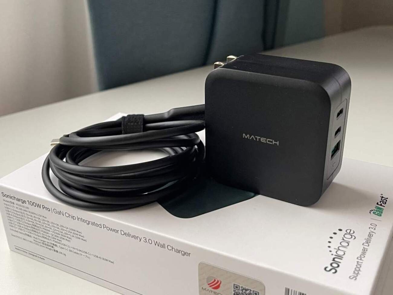 MATECH Sonicharge 100W Pro X 第3世代 MATECH Sonicharge 100W Pro Xをレビュー！USB-Cを3口搭載する