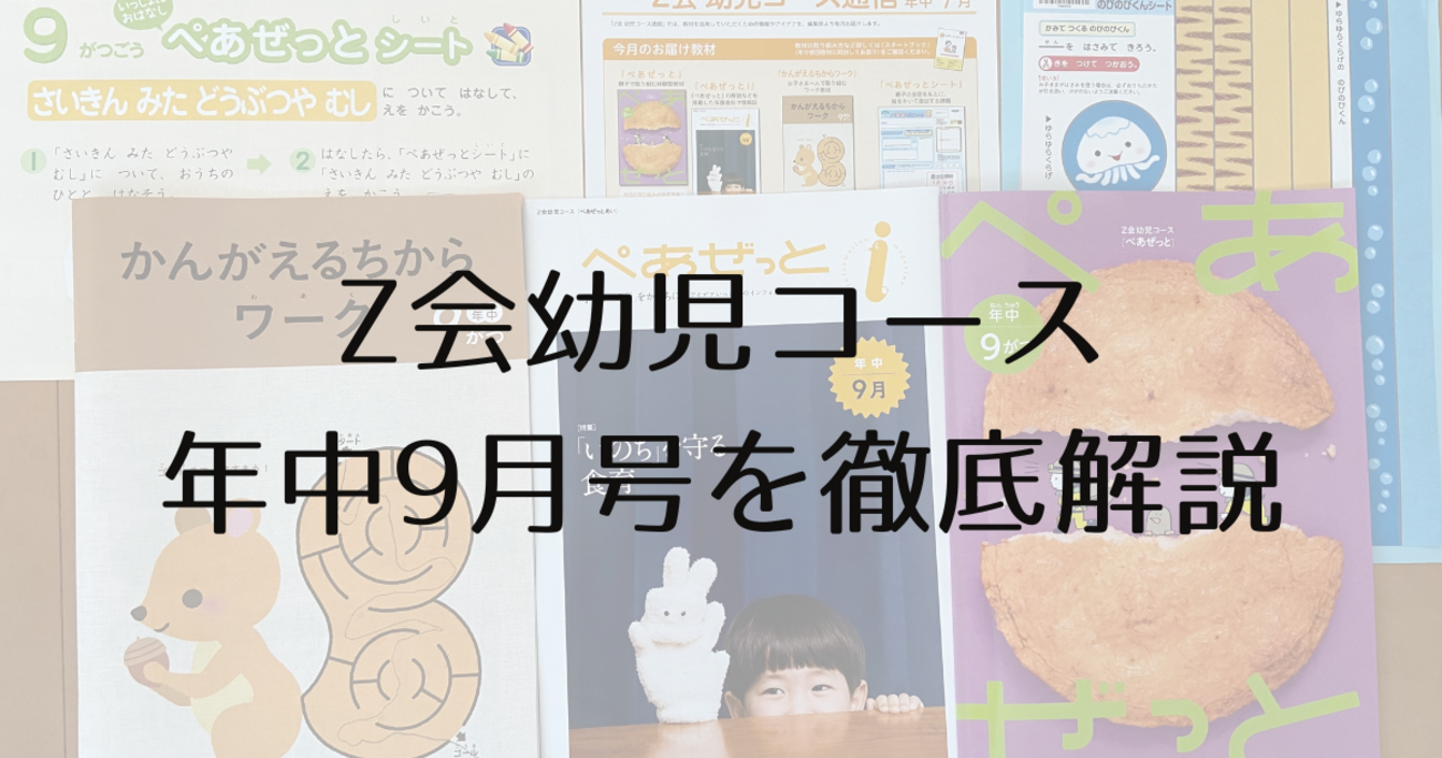 Z会　2023年度　幼児コース(年少)　9月号〜3月号　教材　まとめ売り Z会 2023年度 幼児コース(年少) 9月号〜3月号 教材 まとめ