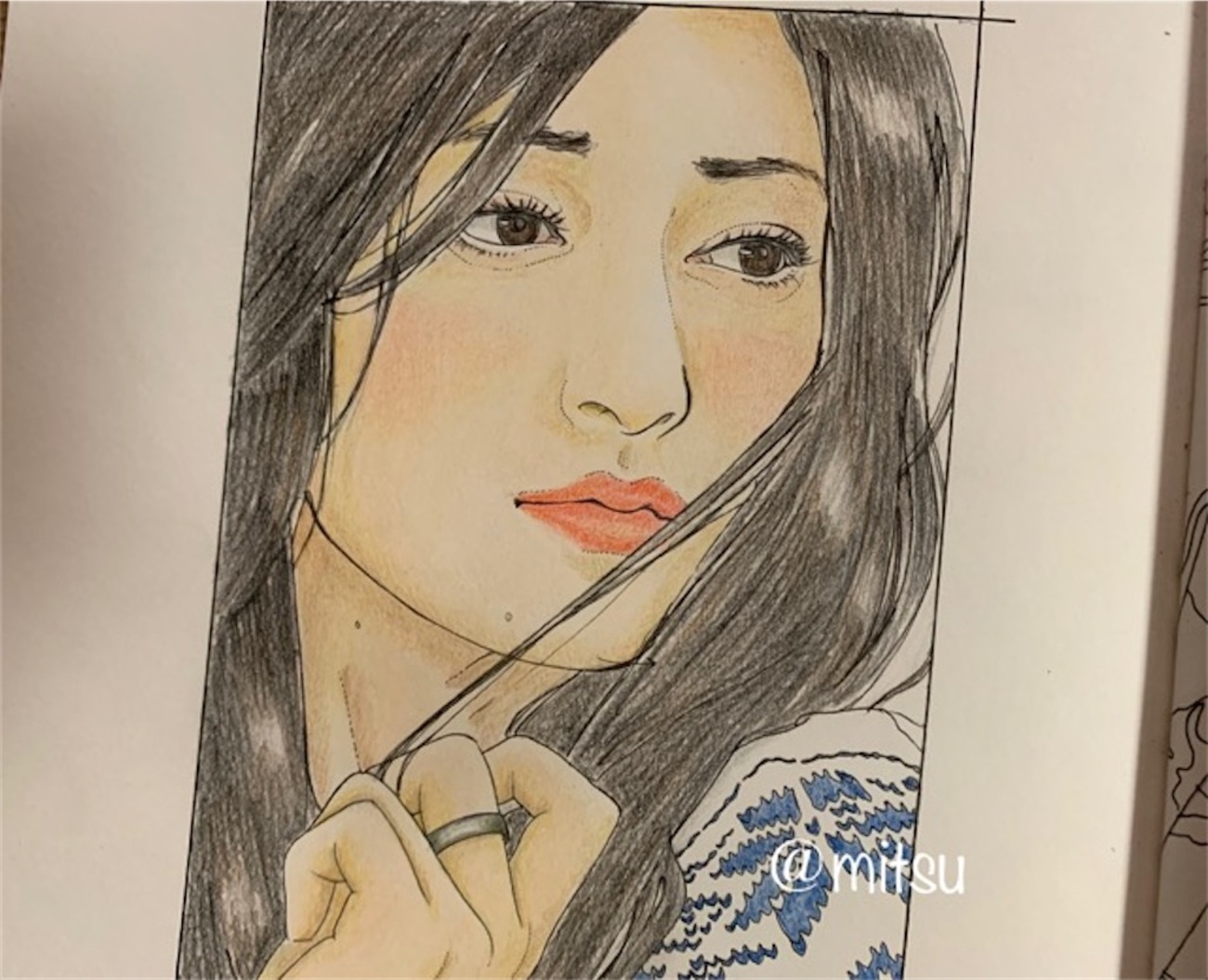 絵画　手書き　美人画　画家白伯驊　美術品 kaburagi-2-e1634632677613.jpg