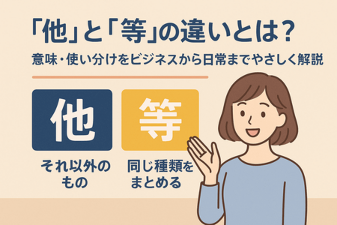 他」と「等」の違いとは？意味・使い分けをビジネスから日常までやさしく解説 - nobu my life