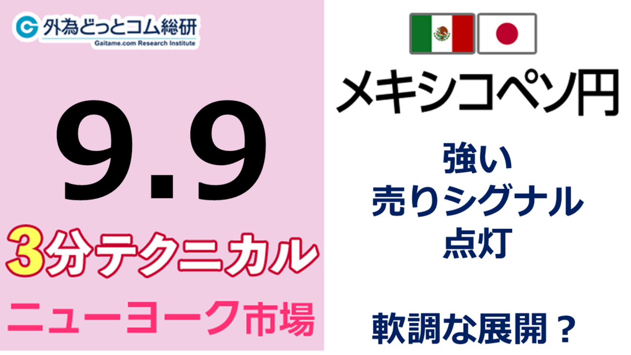 FX/為替予想 「メキシコペソ/円、強い売りシグナル 点灯 、軟調な展開？」見通しズバリ！3分テクニカル分析 ニューヨーク市場の見通し  2022年9月9日 - 外為どっとコム マネ育チャンネル