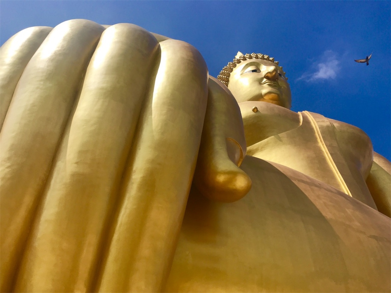 タイ最大の仏像！田んぼの先にドドーンとそびえる黄金の大仏【タイの 