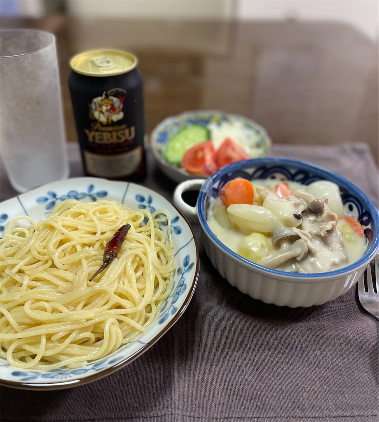 はてなブログ更新しました！ クリームシチューとペペロンチーノ