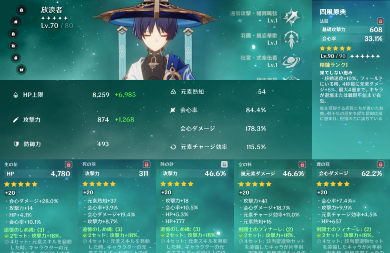 原神 放浪者 ファルザン GIGO ファルザン 元素チャージ 原神 放浪者 ファルザン GIGO