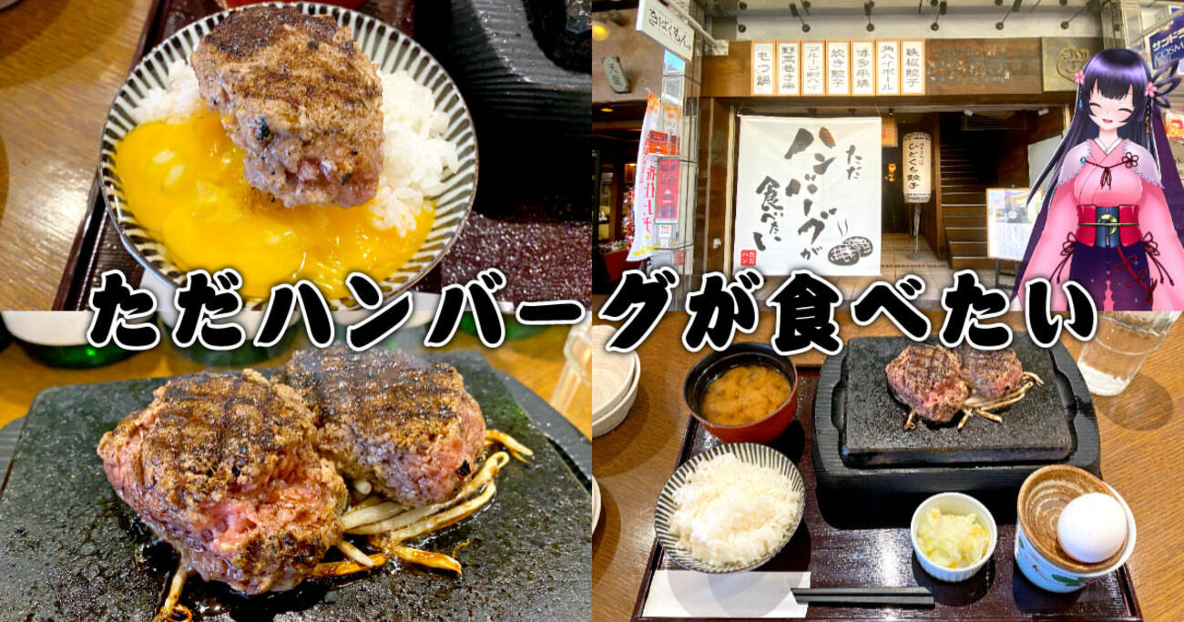 ただハンバーグが食べたい 静岡店』土日祝限定！肉塊を米で食べるだけ