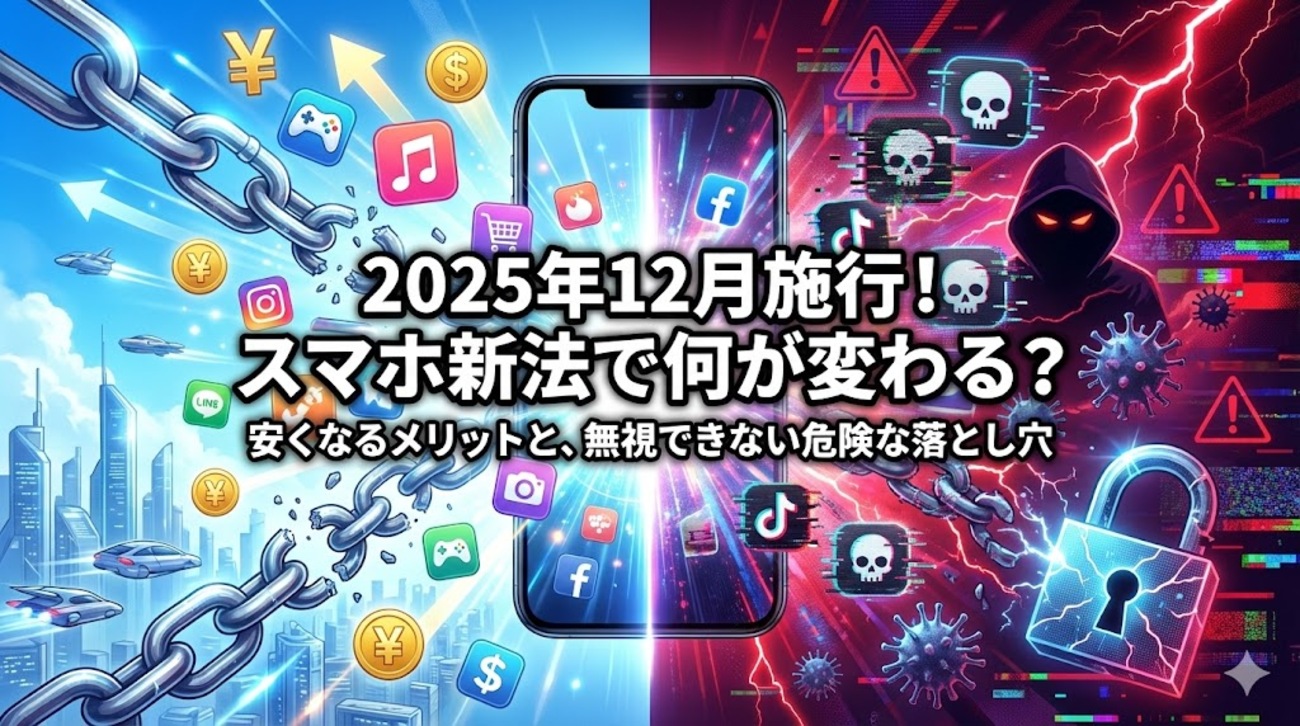 202５年12月】スマホ新法でiPhone・Androidはどう変わる？安くなるメリットと無視できない「危険な落とし穴」 - あおいのしゅみぶろぐ