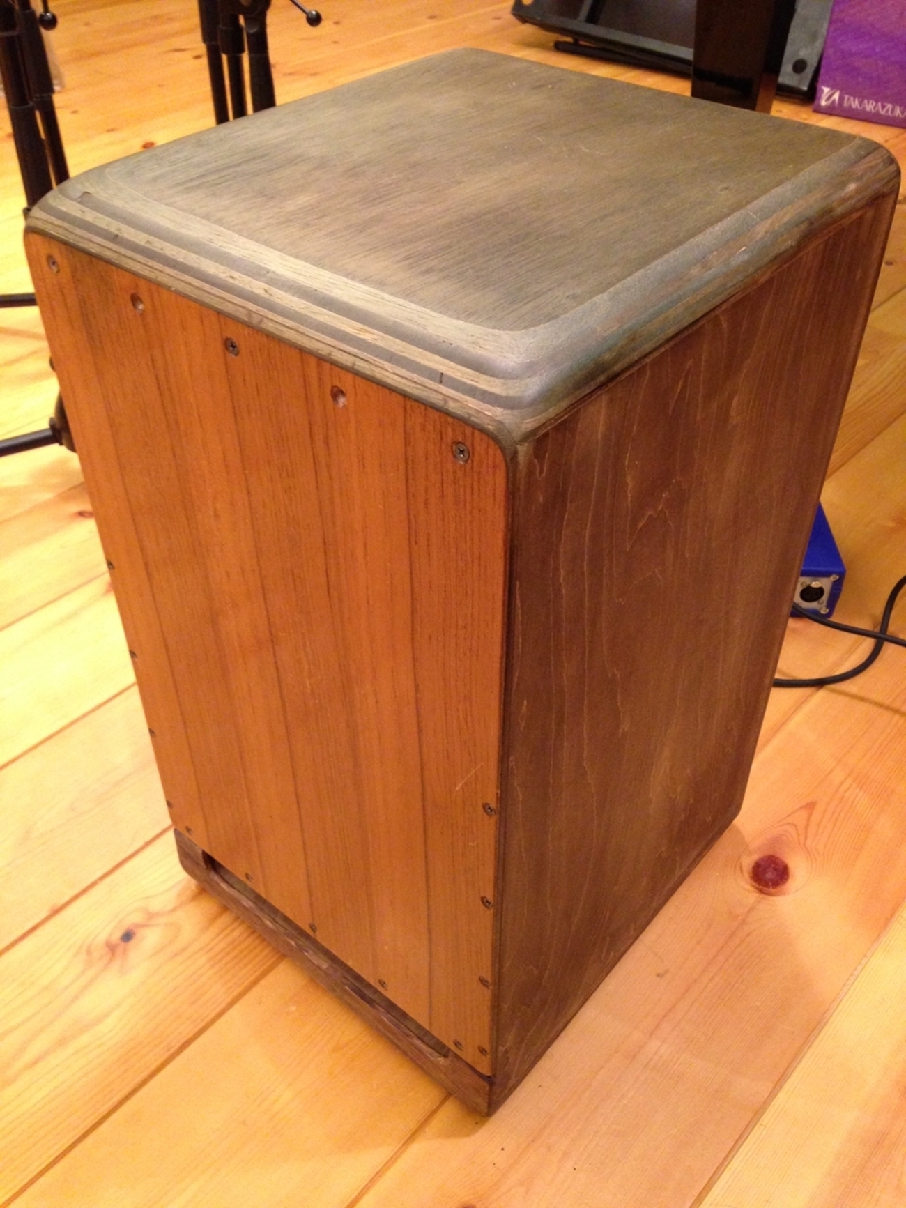 手作りカホン ブルー 自作カホン3号機改造完了。 - 高木太郎taro-man1965のブログ