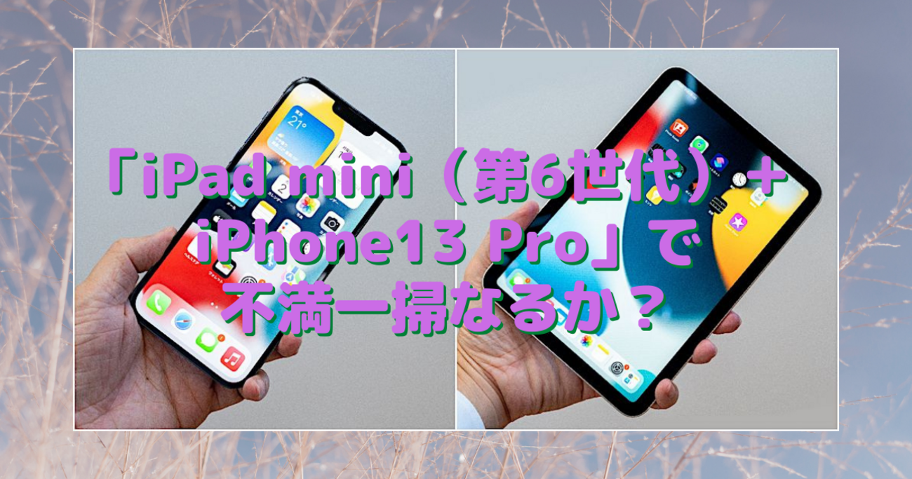 iPad mini（第6世代） ＋ iPhone13 Pro」でAppleへの不満を一掃しよう