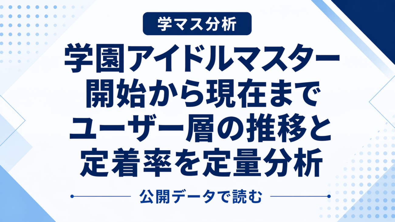 【学マス】開始から現在まで｜ユーザー層の推移と定着率を公開データから定量分析