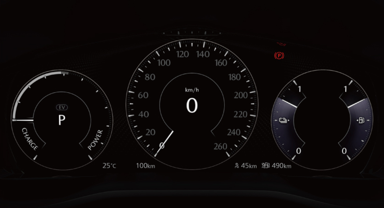 CX-60のメーター画面に登場する車の色は特別塗装色（匠塗）のみ自車と 