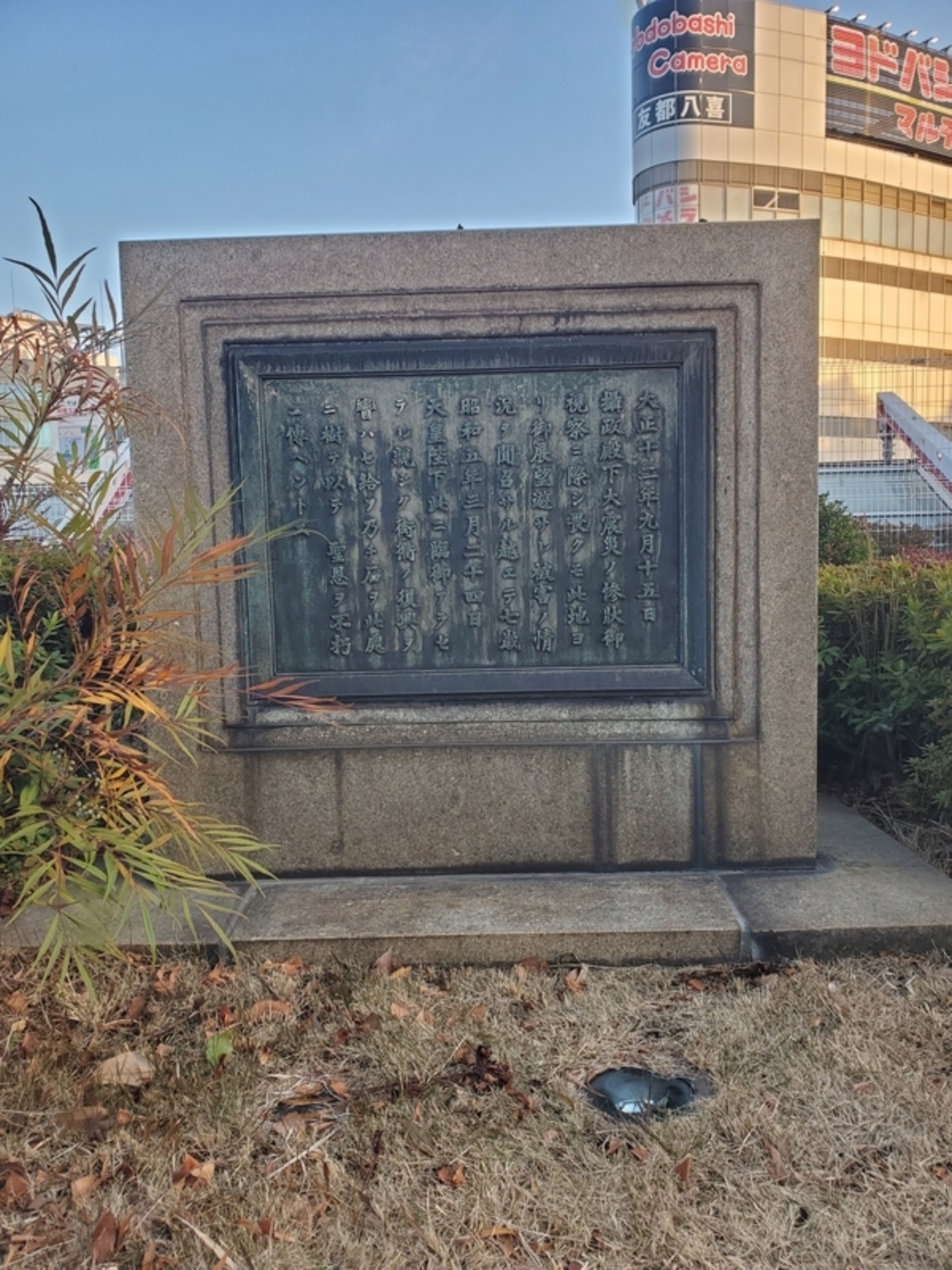 摂政宮関東大震災視察碑と臨幸記念碑 - 歩・探・見・感