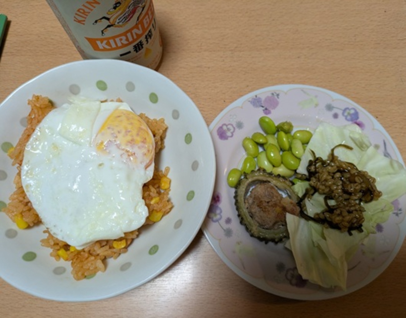 オムライスで晩酌 - インコ日和