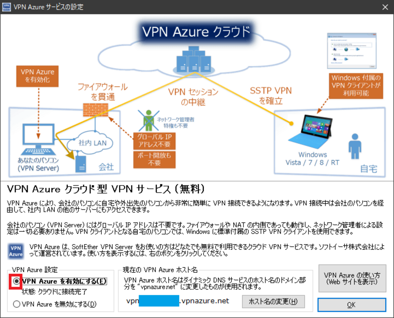 リモートPCに接続する (VPN接続編 SoftEther VPN) - 我が家の流儀