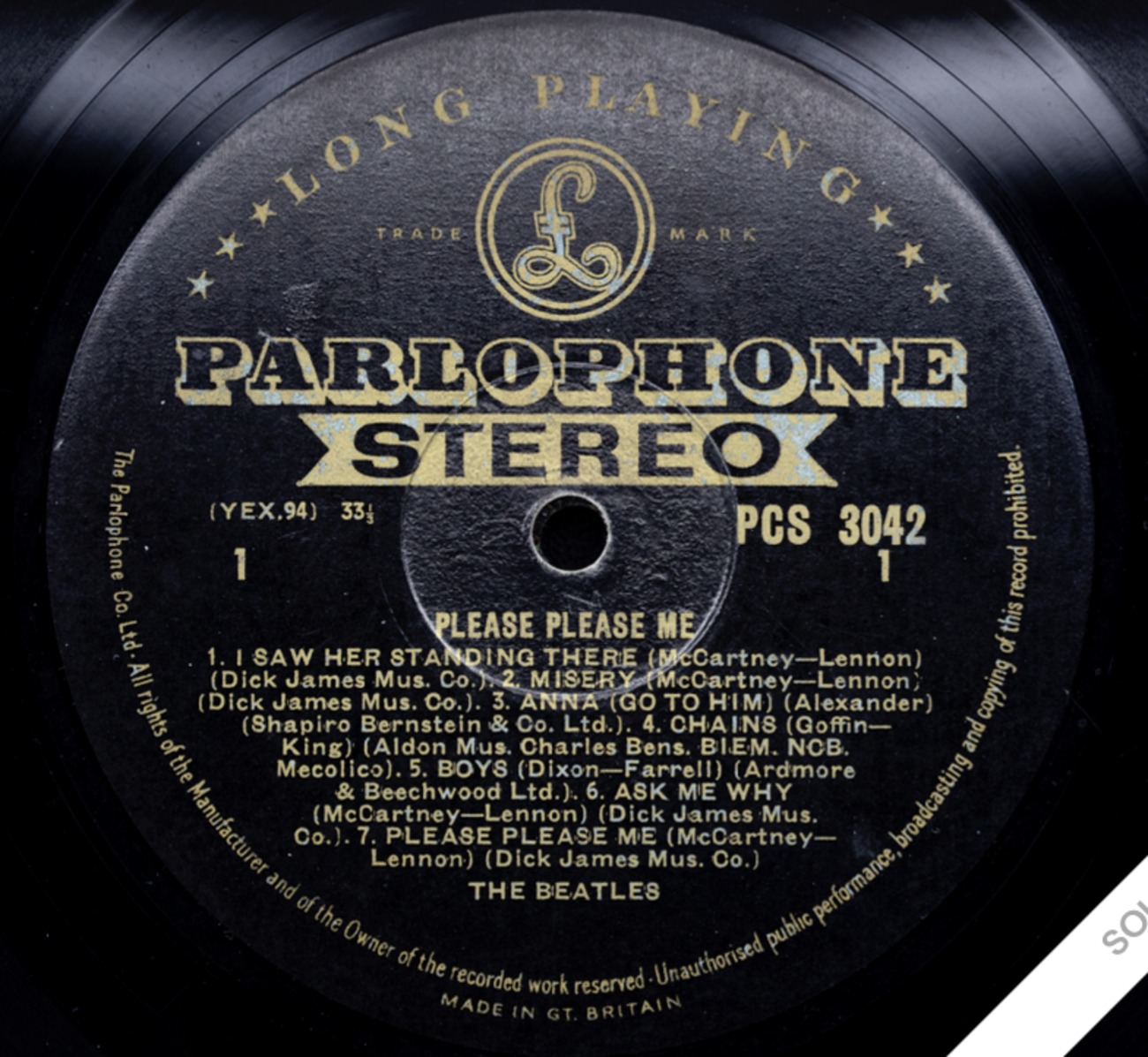 THE BEATLES PLEASE PLEASE ME ゴールドパーロフォンのプレス枚数は 