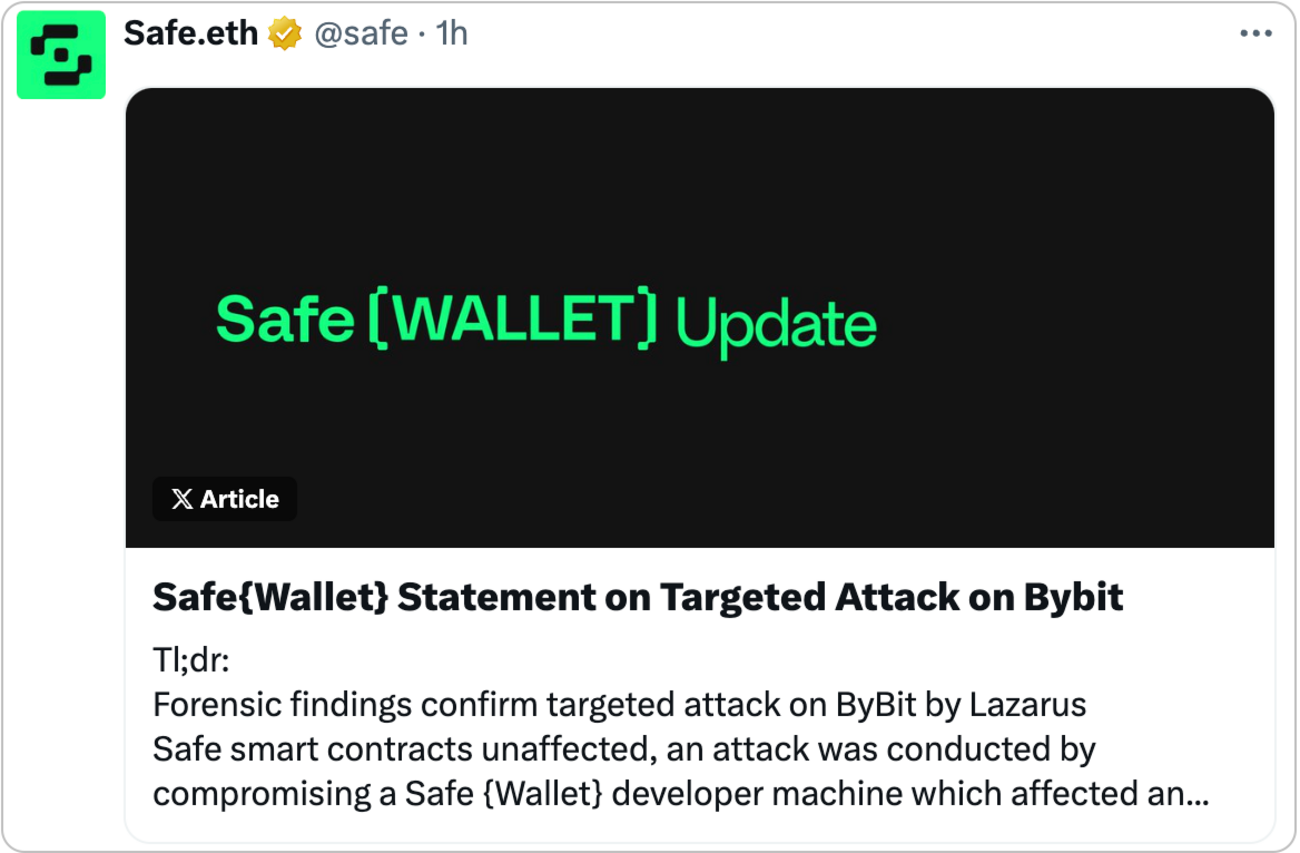 Lazarus hacked Bybit via breached Safe{Wallet} developer machine - TT ...