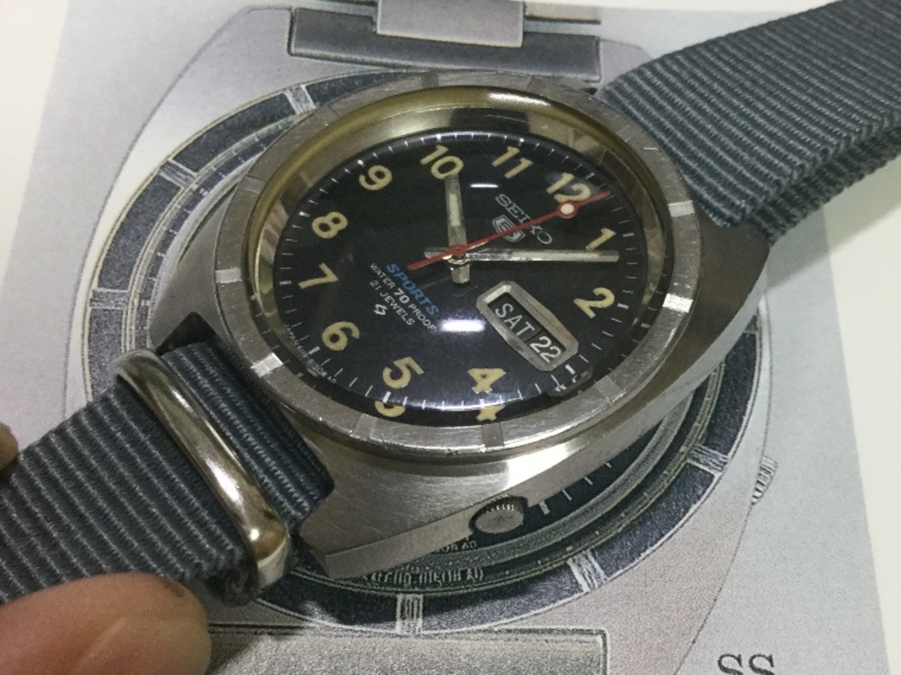 SEIKO 5 sports 6119-8140 セイコーファイブスポーツ全アラビア数字 