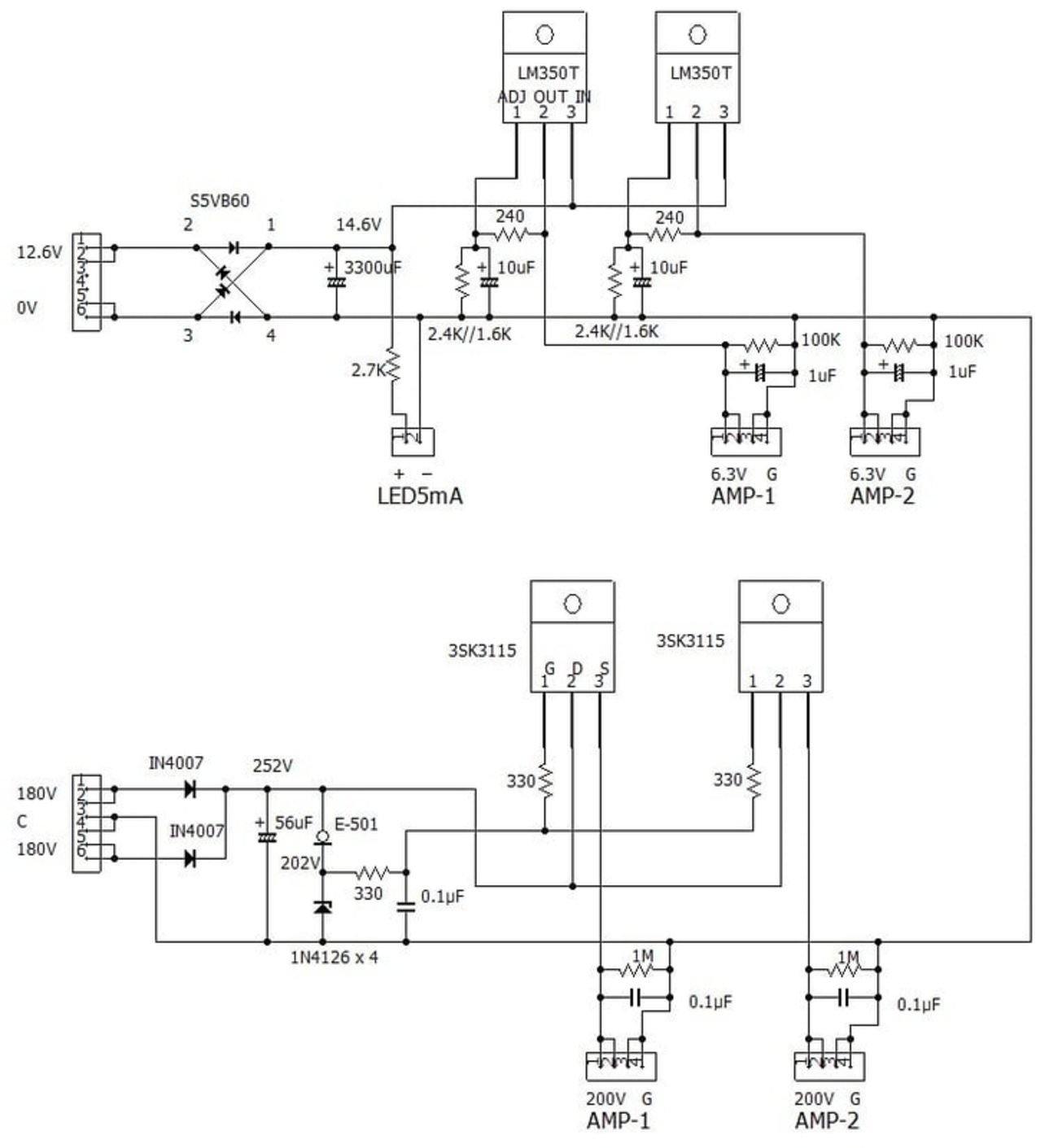 E88CCを使った真空管フォノイコライザーアンプ 電源回路の改良（リップルノイズ削減） - 毎日が好奇心