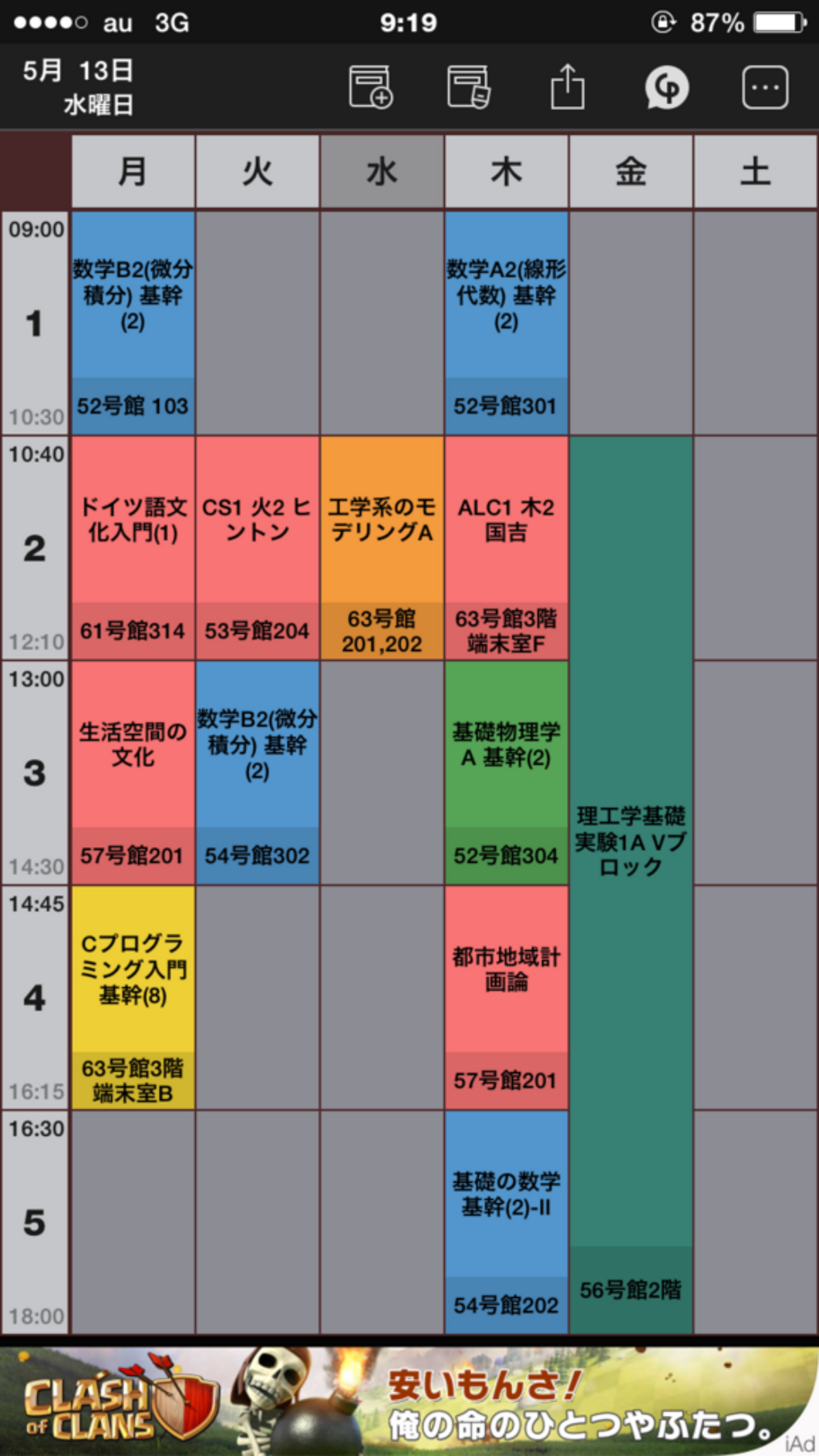 早稲田大学　教育学部　理科　理系　人間科学部　1988年版 大学1年から大学3年までの時間割をまとめておく - 0x19f (Shinya Kato